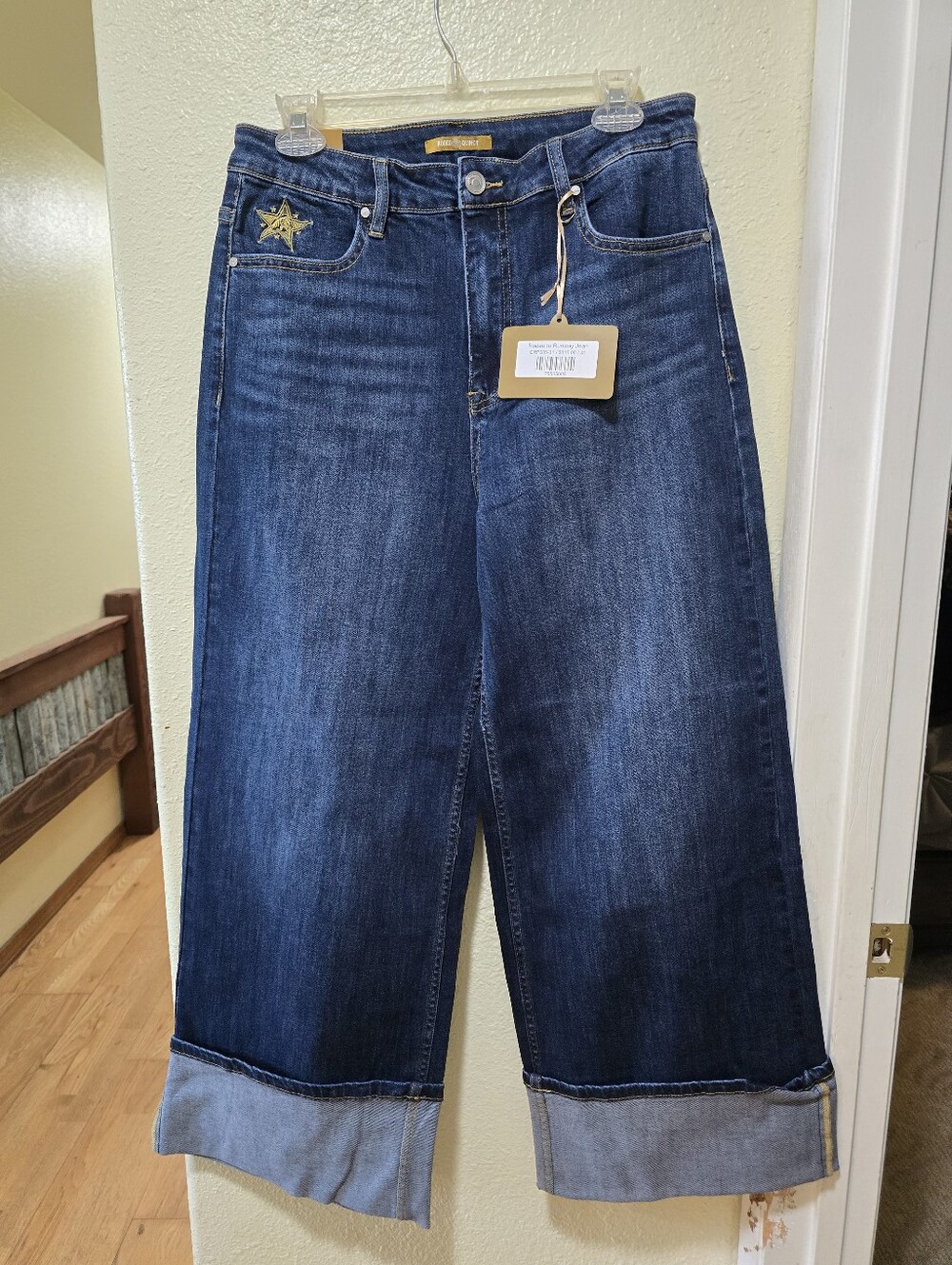 Rodeo Quincy Rodeo To Runway Dark Blue Wide-Leg Cuffed Women’s Jeans